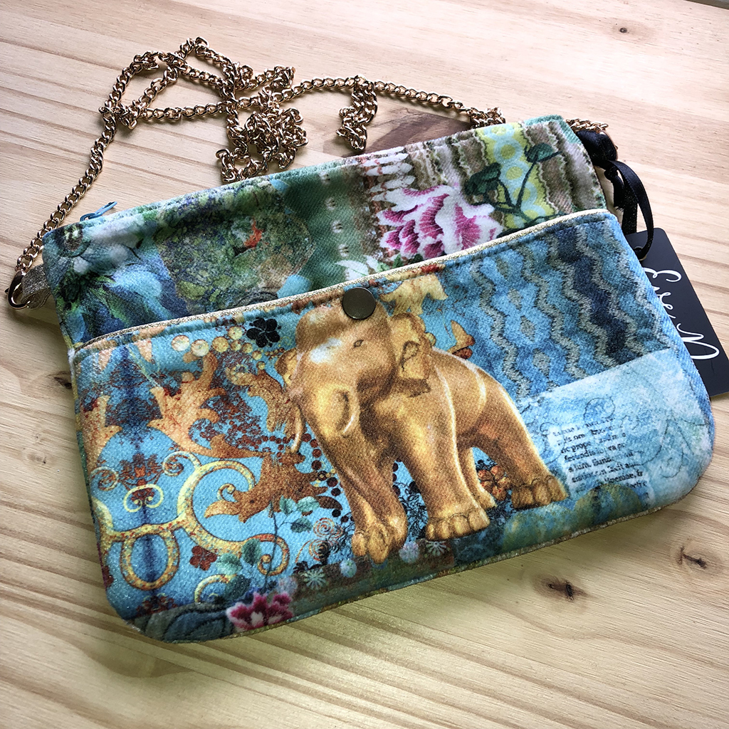 Pochette-elephants Sac pochette bohème