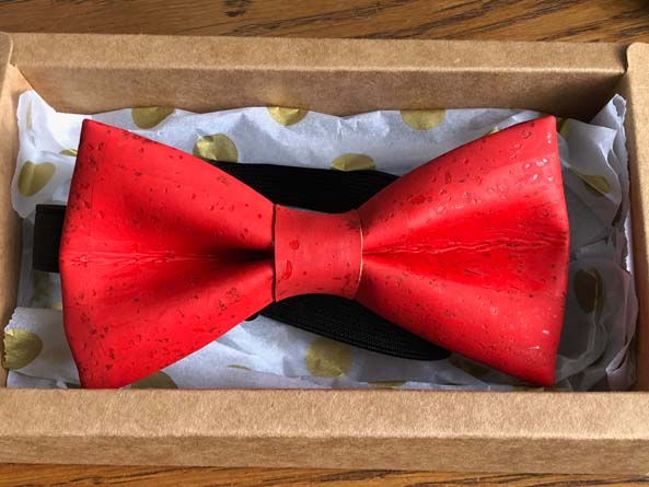 Noeud papillon en liège rouge