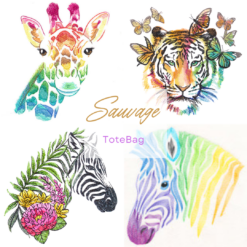 Tote bag brodé série "Sauvage"